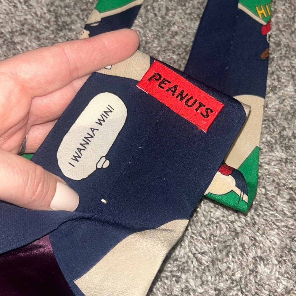 Peanuts Snoopy Vintage Silk I Wanna Win Baseball … - image 3